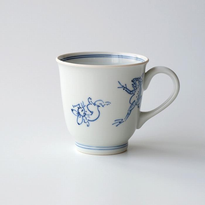 【たち吉】鳥獣戯画 マグ 染付