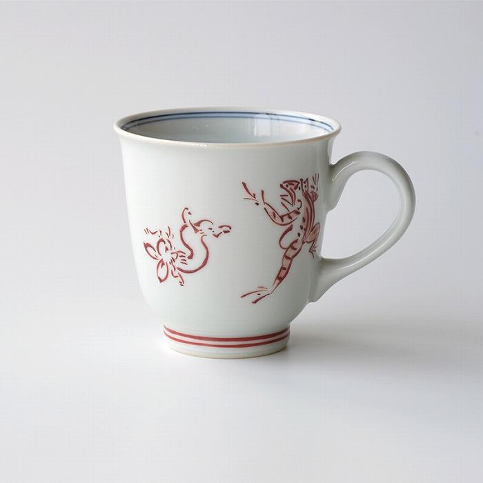 【たち吉】鳥獣戯画 マグ 赤絵