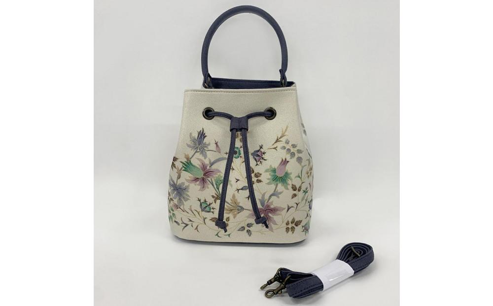 【京都丸紅】V&A京友禅巾着バッグ（オフ）