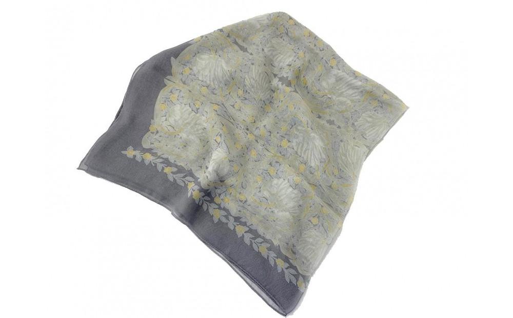 【京都丸紅】V&Aシルクオーガンジーショール（グレー）