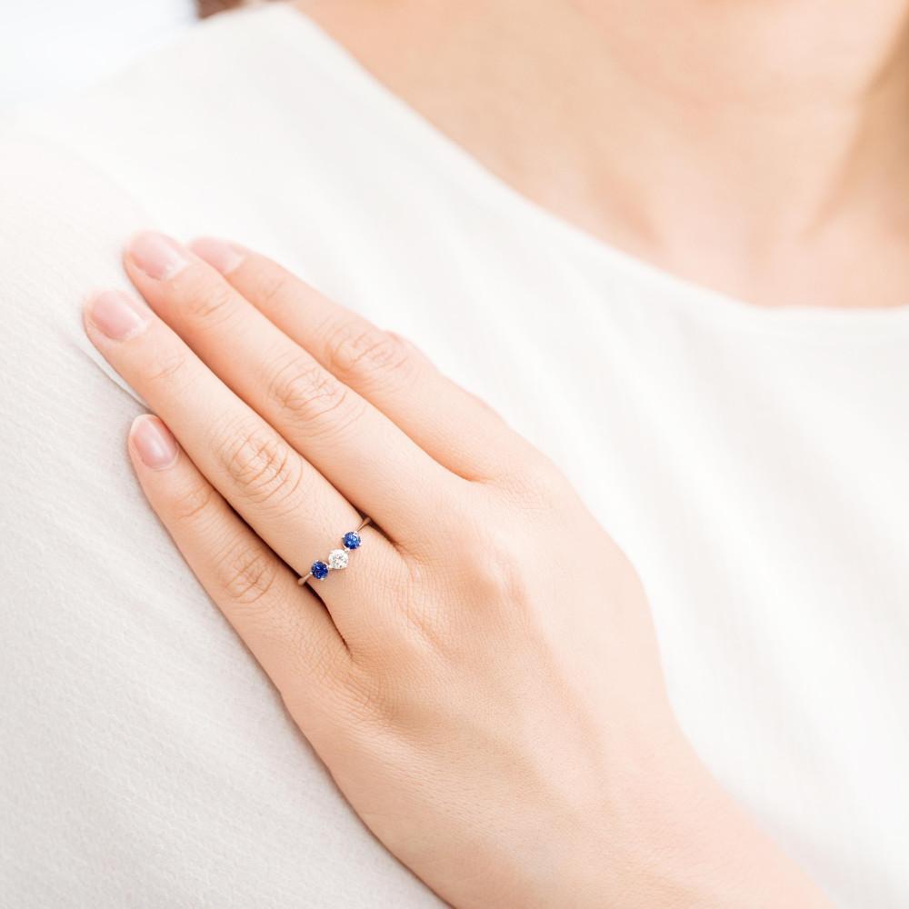 【高島屋選定品】＜京セラ＞クレサンベール＜ブルーサファイア／天然ダイヤモンド ＞PTリング PT900 リング カジュアル 9月誕生石 ［ 京都 宝石 ジュエリー 人気 おすすめ 高級  特別 おしゃれ ファッション ブランド ダイヤ サファイア ］