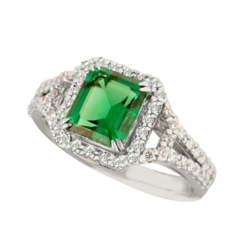 【高島屋選定品】＜京セラ＞クレサンベール＜エメラルド／ダイヤモンド／プラチナ＞PT900 リング エメラルドカット 5月誕生石 ［ 京都 宝石 ジュエリー 人気 おすすめ 高級  特別 おしゃれ ファッション ブランド ダイヤ エメラルド ］