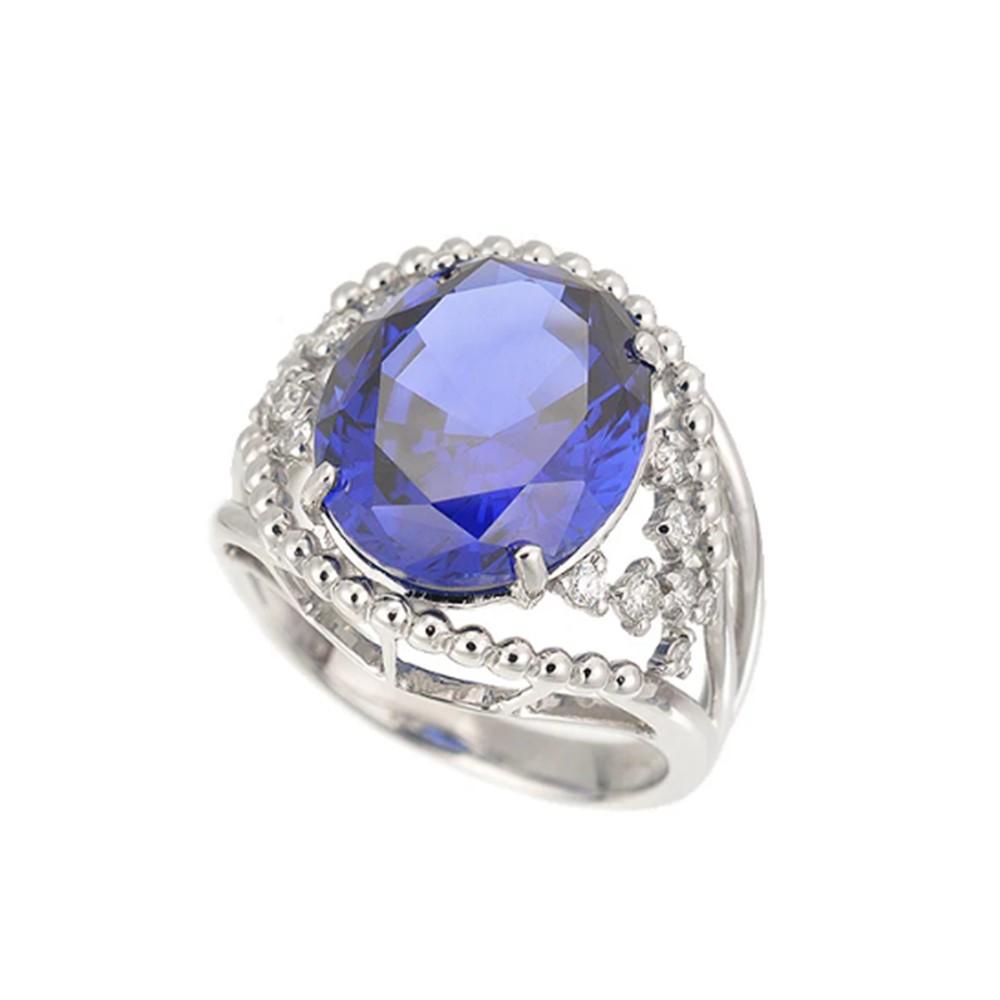 【高島屋選定品】＜京セラ＞クレサンベール＜ブルーサファイア／ダイヤモンド＞PT900 PTリング 9月誕生石 ［ 京都 宝石 ジュエリー 人気 おすすめ 高級  特別 おしゃれ ファッション ブランド ダイヤ サファイア ］