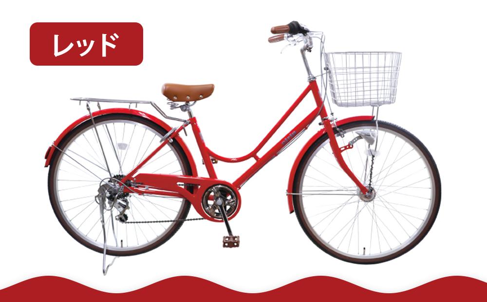 【エイリン】【組立済み発送】＜色選択可能＞ファミリーサイクル26型 KN266NROL［ 京都 自転車専門店 完成車でお届け 26インチ ファミリー サイクル 人気 おすすめ 自転車 ママチャリ 街乗り スポーツ アウトドア ギフト 通販 送料無料 ふるさと納税 ］【レッド】