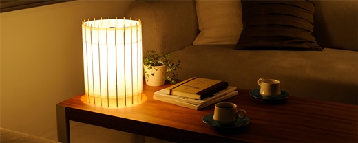 【日吉屋】自立式テーブルスタンド照明 和紙の色（山吹色）