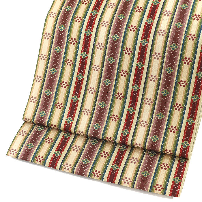 【龍村美術織物】光波帯（花文暈繝錦）