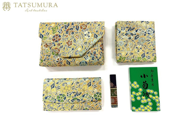 【龍村美術織物】早雲寺（金）茶道具5点セット（出帛紗など）｜京都 茶道 人気 [ ふくさ 小物入れ 懐紙 和風 和装 高級 人気 おすすめ お取り寄せ 通販 送料無料 ふるさと納税 ]
