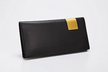 【金箔押　山村】Byobu 長財布（墨色）