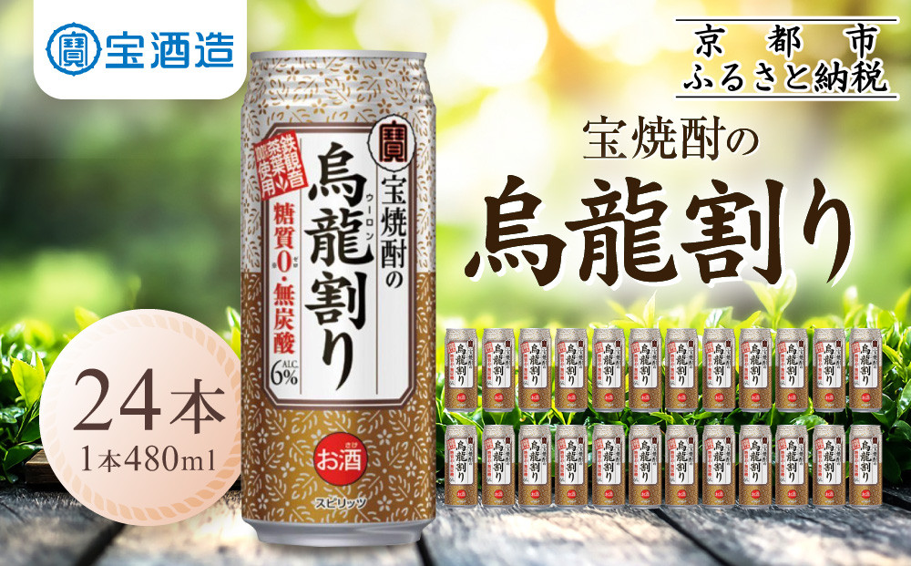 【宝酒造】宝焼酎の烏龍割り（480ml×24本）［タカラ 京都 お酒 チューハイ 缶チューハイ 酎ハイ サワー お茶 ウーロン 人気 おすすめ 定番 おいしい ギフト プレゼント 贈答 ご自宅用 お取り寄せ ふるさと納税 ］