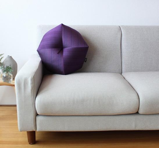 【 洛中高岡屋 】長く楽に座れる寛ぎのアイテム 西陣織 おじゃみ座ぶとん （都縞・紫）