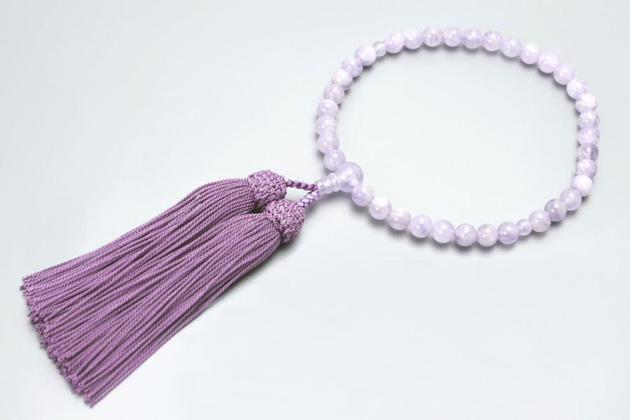 【京念珠】数珠 藤雲石 正絹房【土屋念珠店/女性用/レディース/念珠/略式/3747】