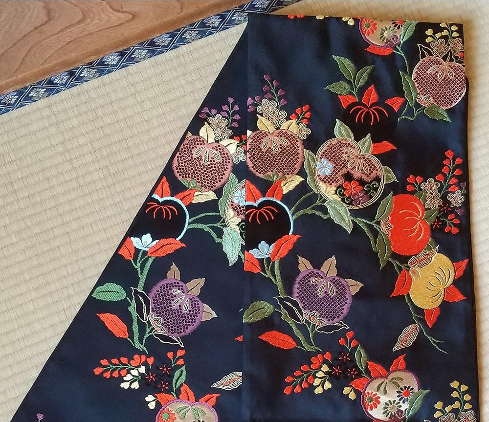 【山口成織物】西陣織 緞子袋帯  小袖橘【手機】【お仕立付き】