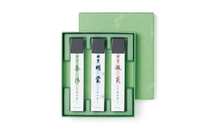 【香老舗 松栄堂】高級線香 (春陽/明覚/微笑 祥薫) 紙箱入