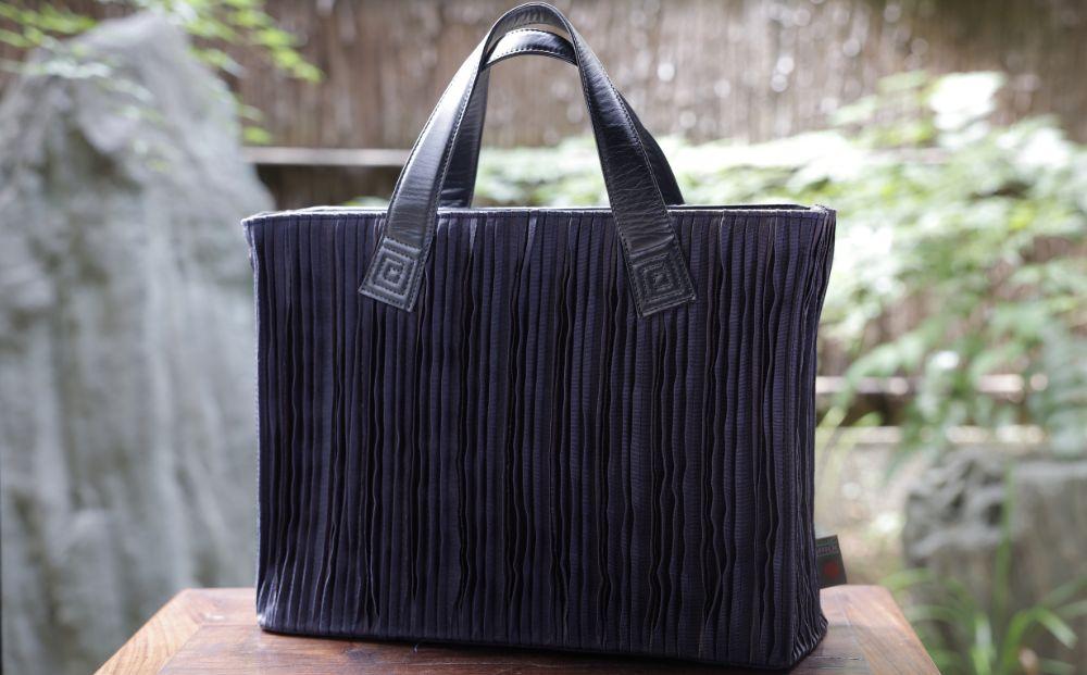 【岩則京遊(株)】畳縁バッグ BOXバッグ《チャコールグレー》