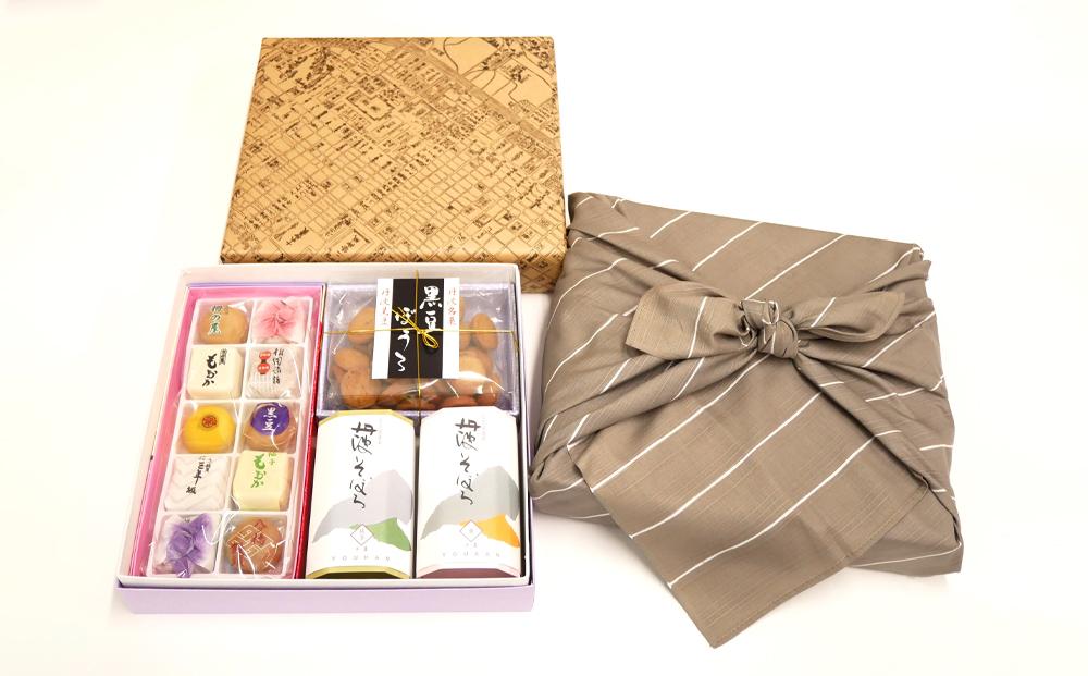 【伊勢源六たちばなや】きれいどころ 詰合せ 「京風呂敷・コトノワ ワームグレー」