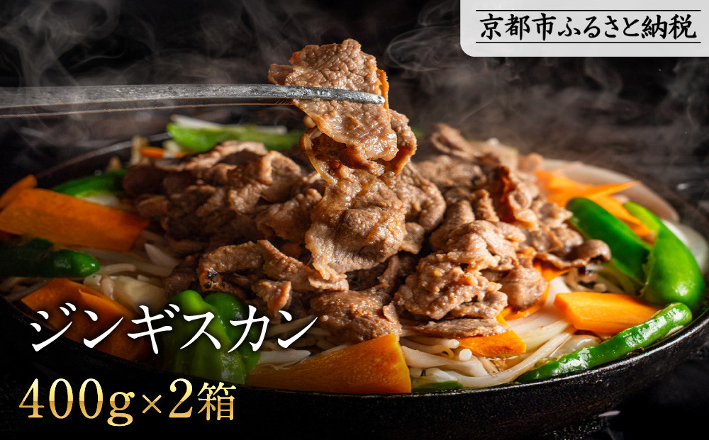 【岡山フードサービス】特製たれ漬けジンギスカン 400g×2箱｜厳選ラム肉 やわらかジューシー 低カロリー 人気 焼肉 ジンギスカン［ 京都 たれ漬けラム ジンギスカン 焼肉 BBQ 人気 おすすめ 肉 羊肉 お取り寄せ 通販 送料無料 ふるさと納税 ］