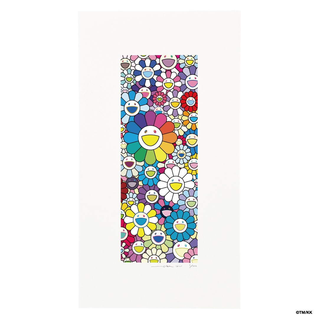 【ふるさと納税限定セット】版画「お花の短冊 レインボー」シリアルNo.入り限定カード付き［ 京都 村上隆 カイカイキキ アーティスト 大人気 レア トレカ カード おしゃれ かわいい アート 現代美術 人気 おすすめ 通販 送料無料 ふるさと納税 ］