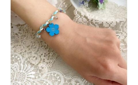 水色桔梗のブレスレット FCG059