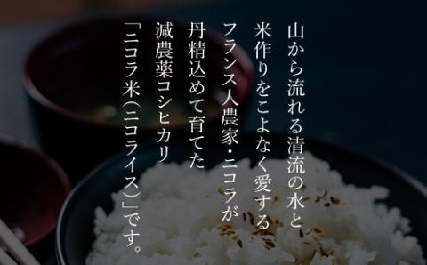 フランス人農家が丹精込めて育てた減農薬コシヒカリ　二コラ米（二コライス）令和5年度新米　精米20kg×1袋 FCCY005