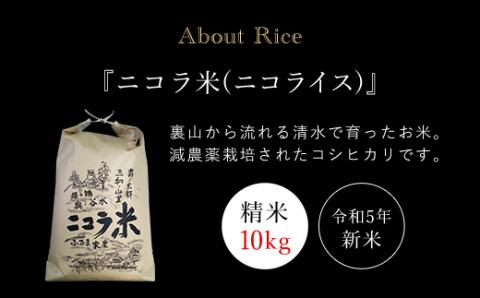 フランス人農家が丹精込めて育てた減農薬コシヒカリ　二コラ米（二コライス）令和5年度新米　精米10kg FCCY002