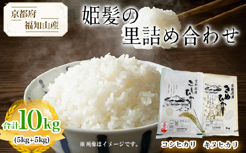 【令和6年産新米 先行予約受付】京都府福知山産 ＜姫髪の里詰め合わせ 合計10kg(コシヒカリ5kg+キヌヒカリ5kg)＞ ふるさと納税 米 こめ 白米 お米 ご飯 ごはん コシヒカリ こしひかり キヌヒカリ 京都府 福知山市 FCAQ002
