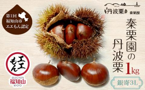 【先行予約10月上旬発送】秦栗園の丹波栗 銀寄3L 1㎏【第1回福知山市ええもん認定】 大粒 FCAC001