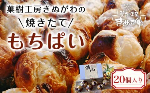＜菓樹工房きぬがわの焼きたてもちぱい20個＞ ふるさと納税 もちぱい パン パイ パイ包み お餅 餅 あんこ 餡 個包装 お菓子 おやつ デザート スイーツ 冷凍 京都府 福知山市 FCBO003