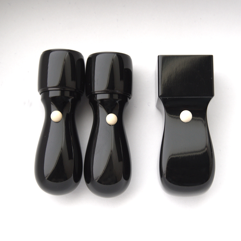 手彫り印鑑 黒水牛 法人印 認印 と 角印 3本セット ケース付き