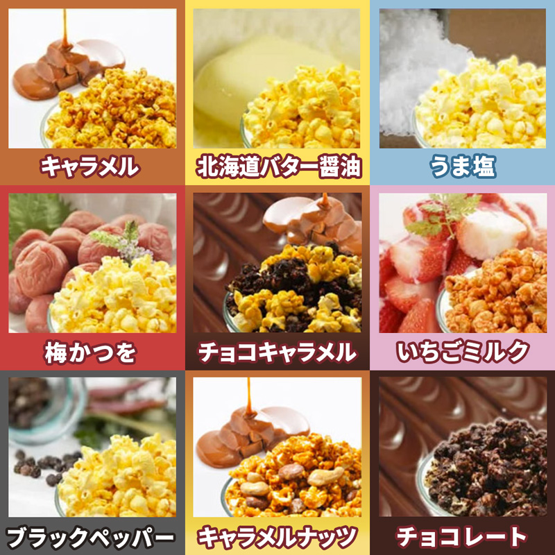 ジェリーズ ポップコーン 人気フレーバー 9個 詰め合わせ セット Mサイズ | ポップコーン 9個 9種類 キャラメル うま塩 バター醤油 梅かつを チョコキャラメル いちごミルク ブラックペッパー キャラメルナッツ チョコレート ハロウィン クリスマス バレンタイン 合成着色料不使用 おやつ スイーツ 冷やして美味しい カリカリ プレゼント 映画 差し入れ 贈り物 お菓子 手土産