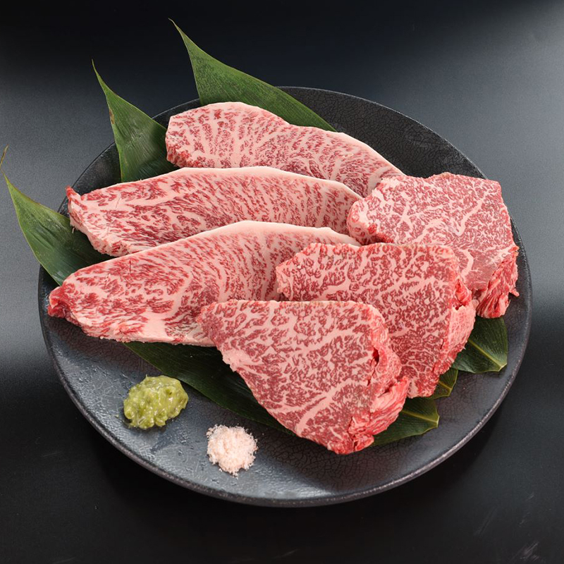 厳選 国産 黒毛和牛 A5 モモ ステーキ ワサビ 漬け 165g × 2枚 牛肉 モモステーキ ビーフステーキ 牛ステーキ ステーキ肉 わさび漬け 味付け 肉 熨斗 贈答 ギフト 冷凍 ビフテキ