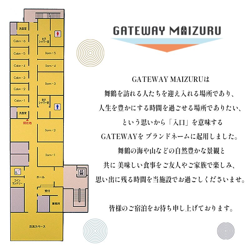 GATEWAY MAIZURU １泊２日 ２名様宿泊券 京都 舞鶴 ゲストハウス 宿泊 ペアチケット 素泊まり 東舞鶴駅: 舞鶴市ANAのふるさと納税