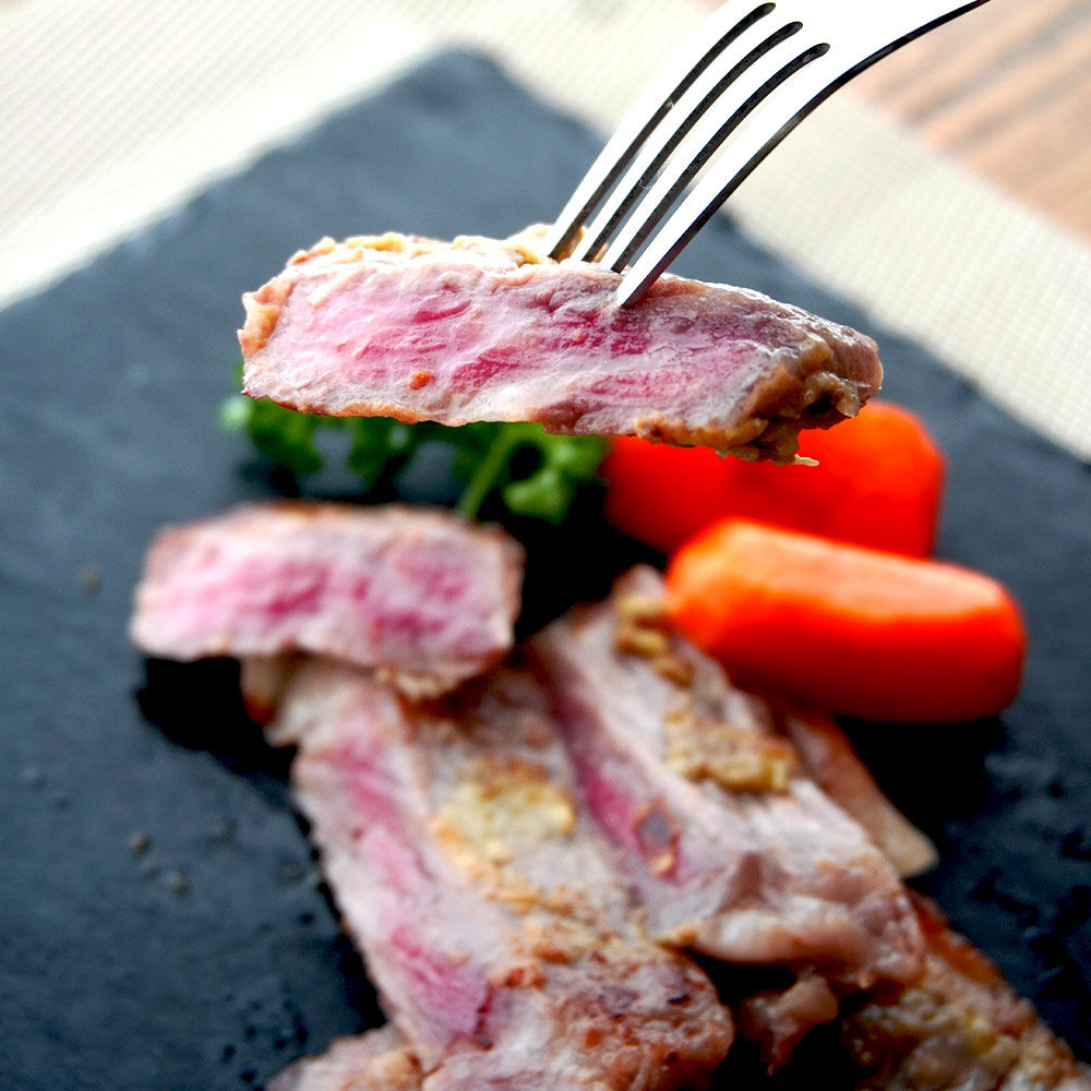 厳選 国産 黒毛和牛 A5 モモ ステーキ ワサビ 漬け 165g × 2枚 牛肉 モモステーキ ビーフステーキ 牛ステーキ ステーキ肉 わさび漬け 味付け 肉 熨斗 贈答 ギフト 冷凍 ビフテキ