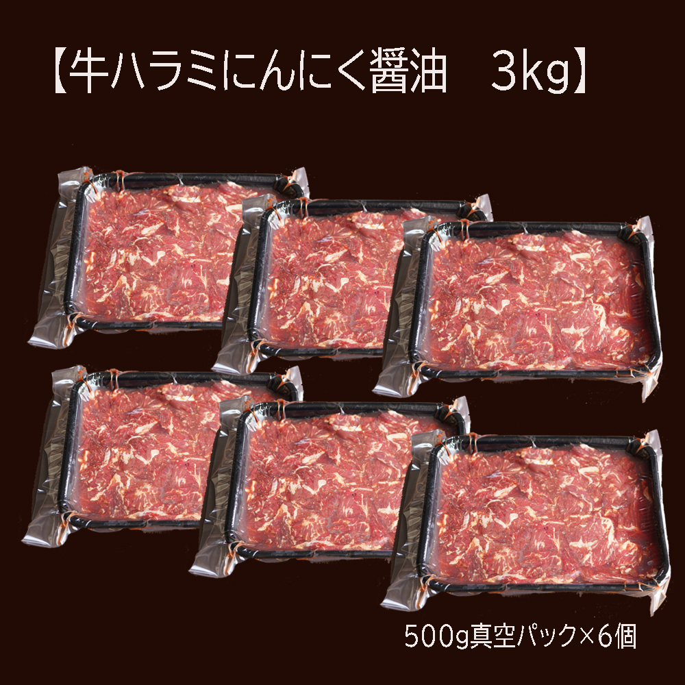 【 訳あり 】 牛ハラミ にんにく醤油漬け 3kg ( 500gパック ) 牛肉 牛 肉 ビーフ ハラミ 味付 にんにく ガーリック ガーリック醤油 冷凍 小分け 真空パック 簡単調理 簡単 調理 カット 焼肉 焼き肉 熨斗 贈答 ギフト お歳暮 御歳暮 御中元 お中元 便利 キャンプ アウトドア おかず ふるさと納税肉 京都 舞鶴 幸福亭