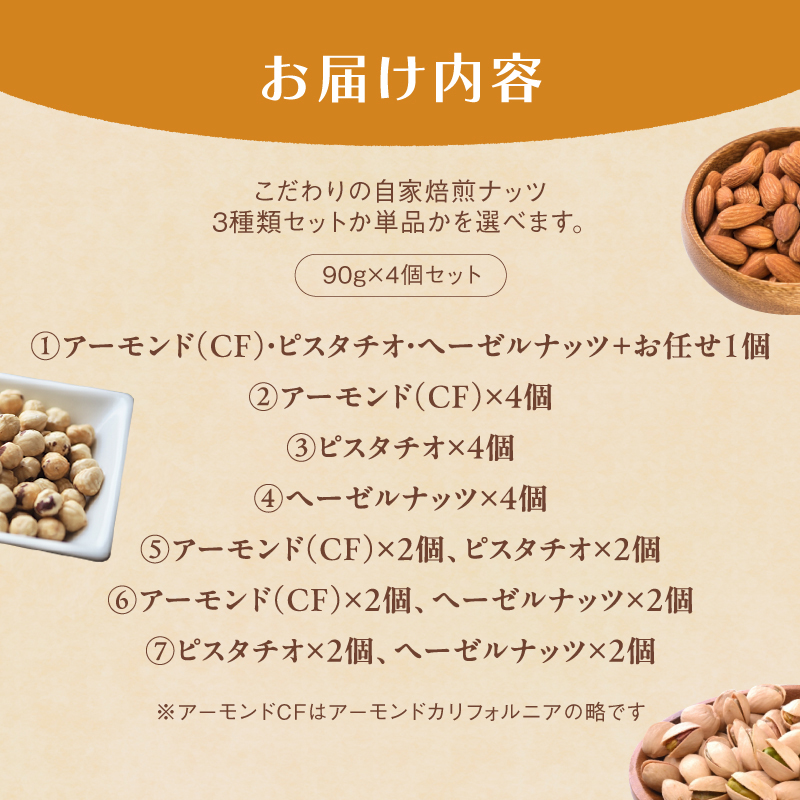 ４． 自家焙煎ナッツ 無塩 ヘーゼルナッツ 90g×4個 ： ナッツセット 無添加 ナッツ 焙煎ナッツ 焙煎アーモンド 焙煎ヘーゼルナッツ 焙煎ピスタチオ ナッツ おつまみ お供 珈琲と お酒と ギフト 熨斗 舞鶴 cafe 321 and TAMA