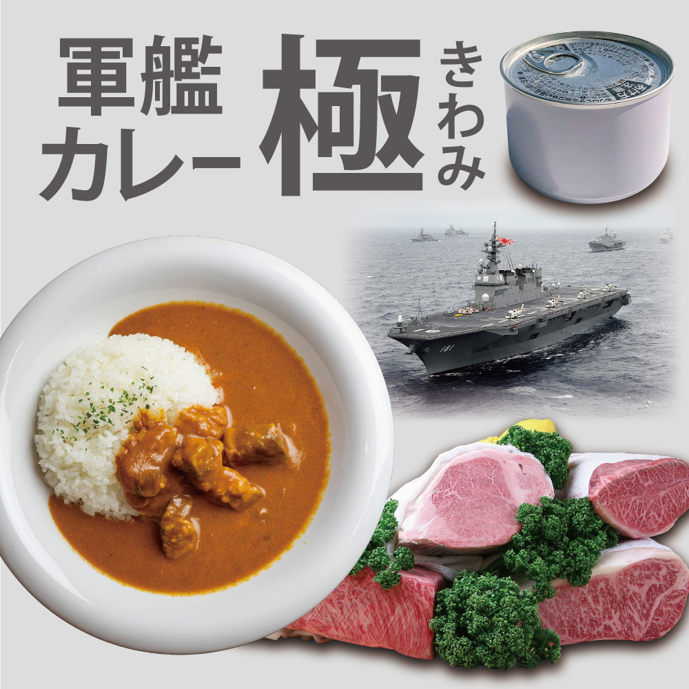 京都舞鶴 軍艦カレー極 4缶 210g/缶 CAN BRICK 長期保存 備蓄 災害 キャンプ 保存食 缶詰 カレー缶 レトルト缶 カレー カレーライス 牛カレー ビーフカレー 缶 箱入り 非常食