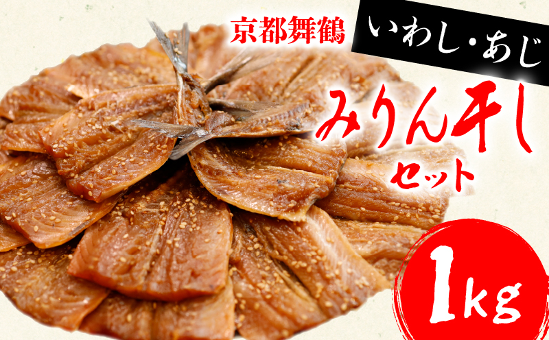 干物 いわし あじ みりん干し セット 鰯 鯵 ひもの 詰め合わせ 500g ずつ 冷凍 合計 1kg 1キロ 10000円 魚類 一万円 京都府 舞鶴