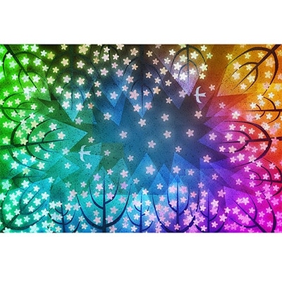 ＼京都・綾部の癒やし系作家/【絵画】　春のクリスマス　額装サイズ526mmx412mm