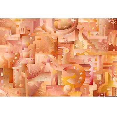 ＼京都・綾部の癒やし系作家/【絵画】　パレード　額装サイズ526mmx412mm