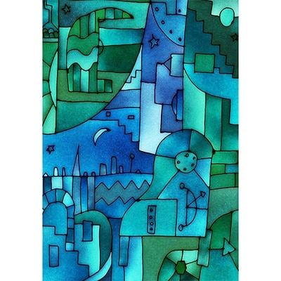 ＼京都・綾部の癒やし系作家/【絵画】　ピアノ弾きの夜　額装サイズ526mmx412mm