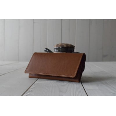 本革長財布　キャメル　高級イタリアンレザー使用