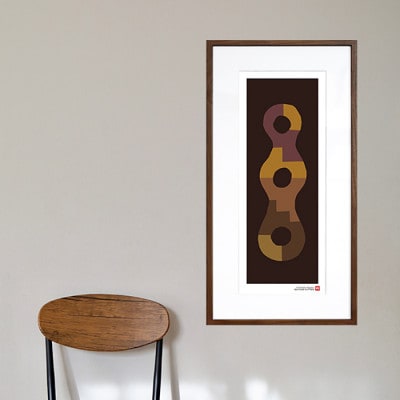 ＼注目の和紙アート/ 【絵画】3つのつながった輪　額装サイズ300mmx600mm　阿波紙