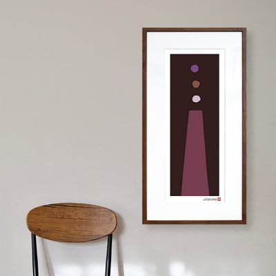 ＼注目の和紙アート/ 【絵画】塔　額装サイズ300mmx600mm　阿波紙