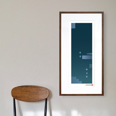 ＼注目の和紙アート/ 【絵画】沈む藍　額装サイズ300mmx600mm　阿波紙