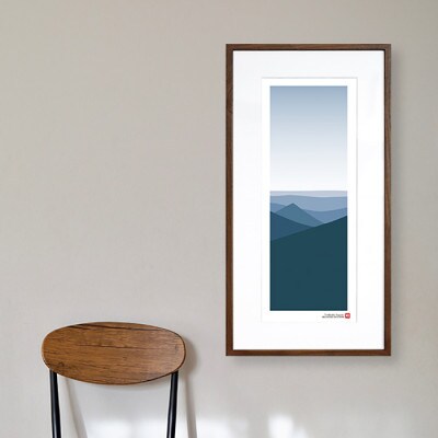 ＼注目の和紙アート/ 【絵画】弥山　額装サイズ300mmx600mm　阿波紙