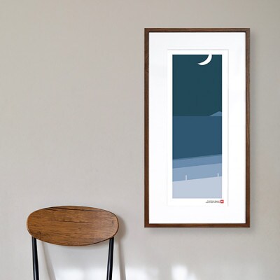 ＼注目の和紙アート/ 【絵画】藍色の海辺　額装サイズ300mmx600mm　阿波紙