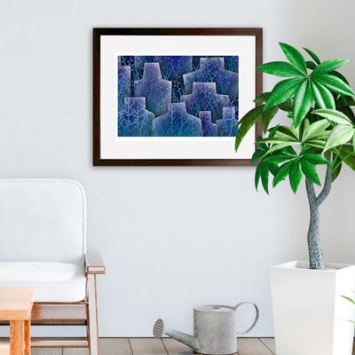 ＼京都・綾部の癒やし系作家/【絵画】　森　　額装サイズ526mmx412mm