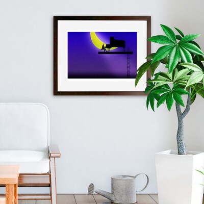 ＼京都・綾部の癒やし系作家/【絵画】　透明な音楽　　額装サイズ526mmx412mm