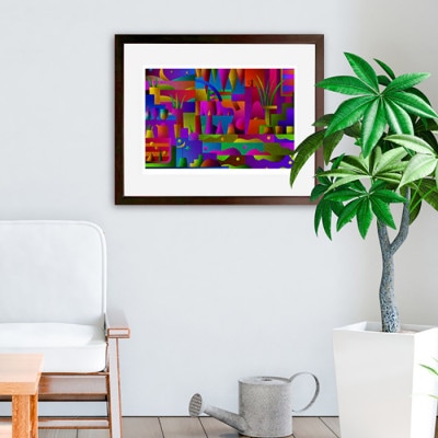 ＼京都・綾部の癒やし系作家/【絵画】　シンボリックな生活　　額装サイズ526mmx412mm