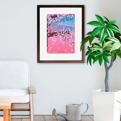 ＼京都・綾部の癒やし系作家/【絵画】　桜の精　　額装サイズ526mmx412mm