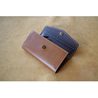 本革長財布　高級イタリアンレザー使用　キャメル